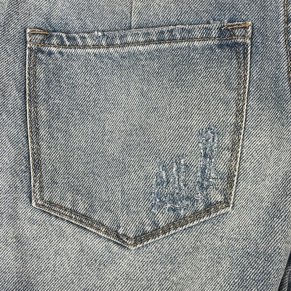 NWT KanCan Women Jean Denim Shorts SZ 7/27 Mid Rise Distressed Belt - Picture 8 of 13